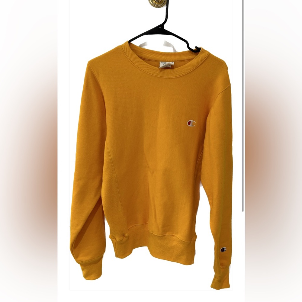 champion crewneck mustard yellow size x small!